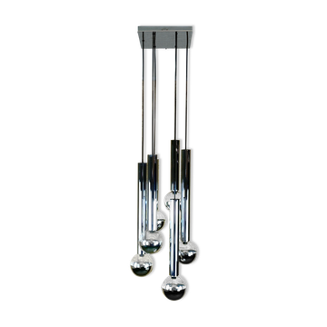 60s 70s lamp cascade lamp by Motoko Ishii for Staff Chrom 6-flame