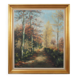 Painting „The Forest Road”, Scandinavian design, 1970s