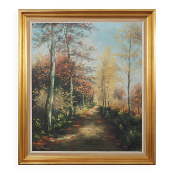 Painting „The Forest Road”, Scandinavian design, 1970s