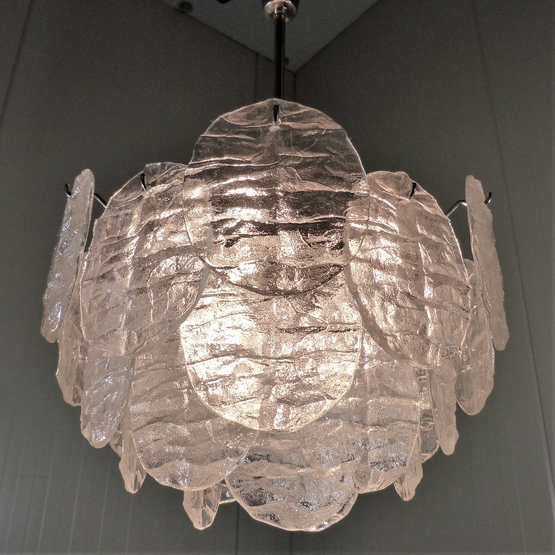 Kalmar candlestick with ice glass discs 1960's