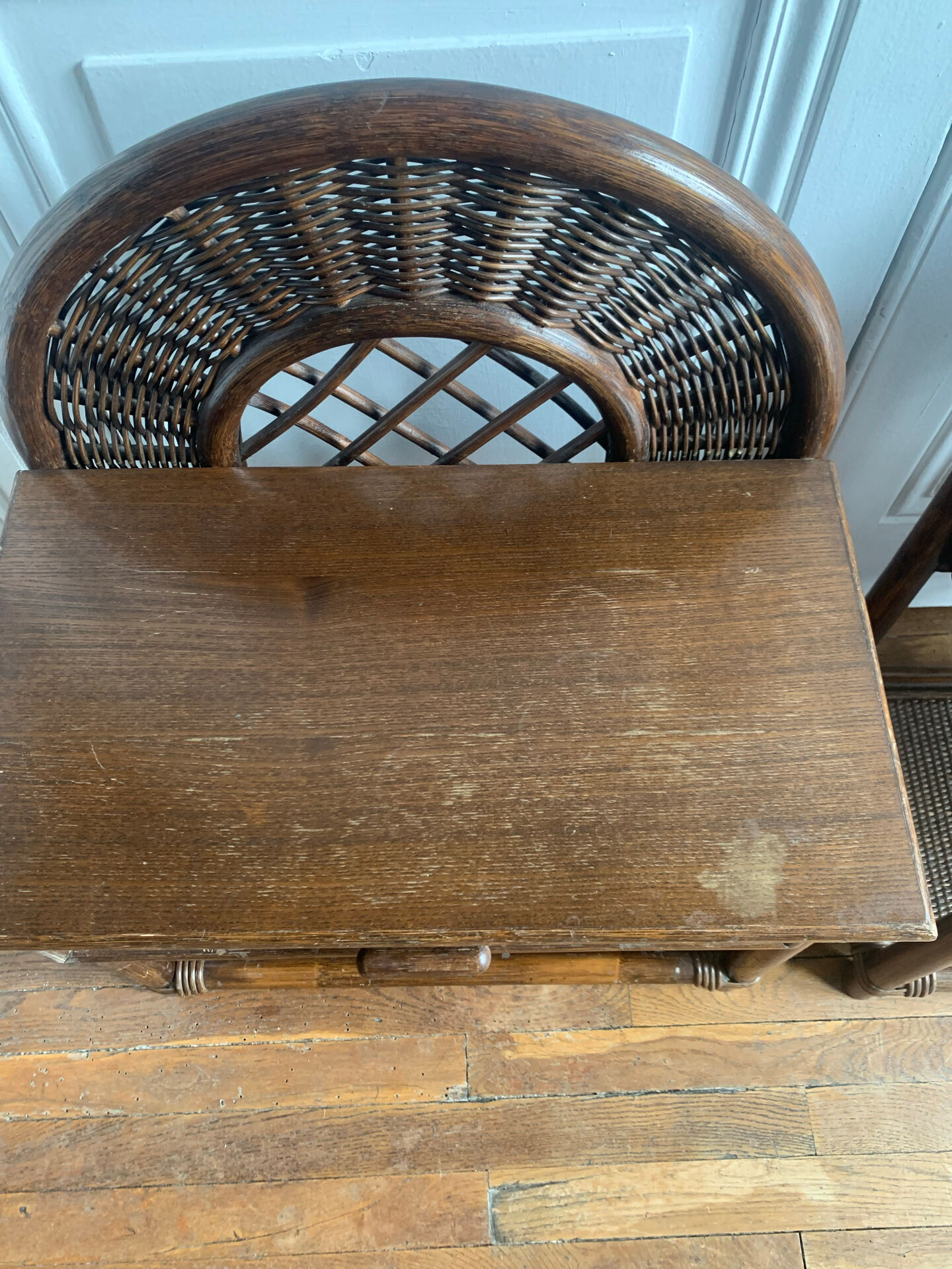 Pair of rattan bedside tables