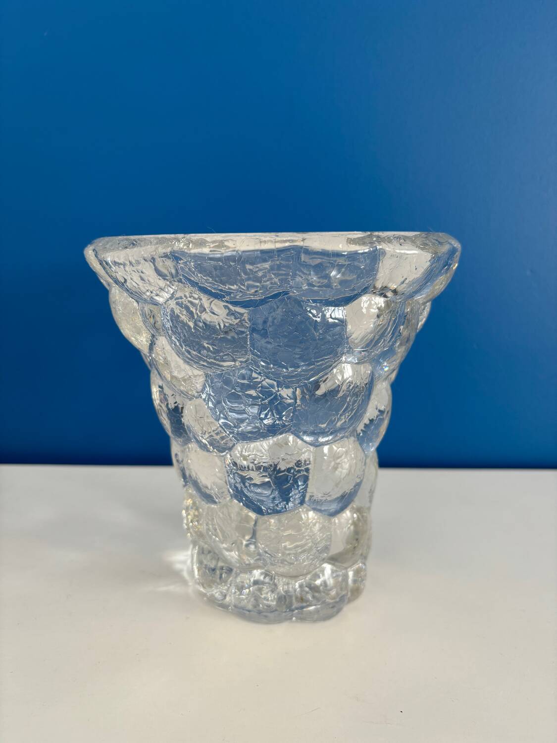 P Davesn honeycomb crystal vase, France