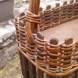 Rattan bottle bar with handle