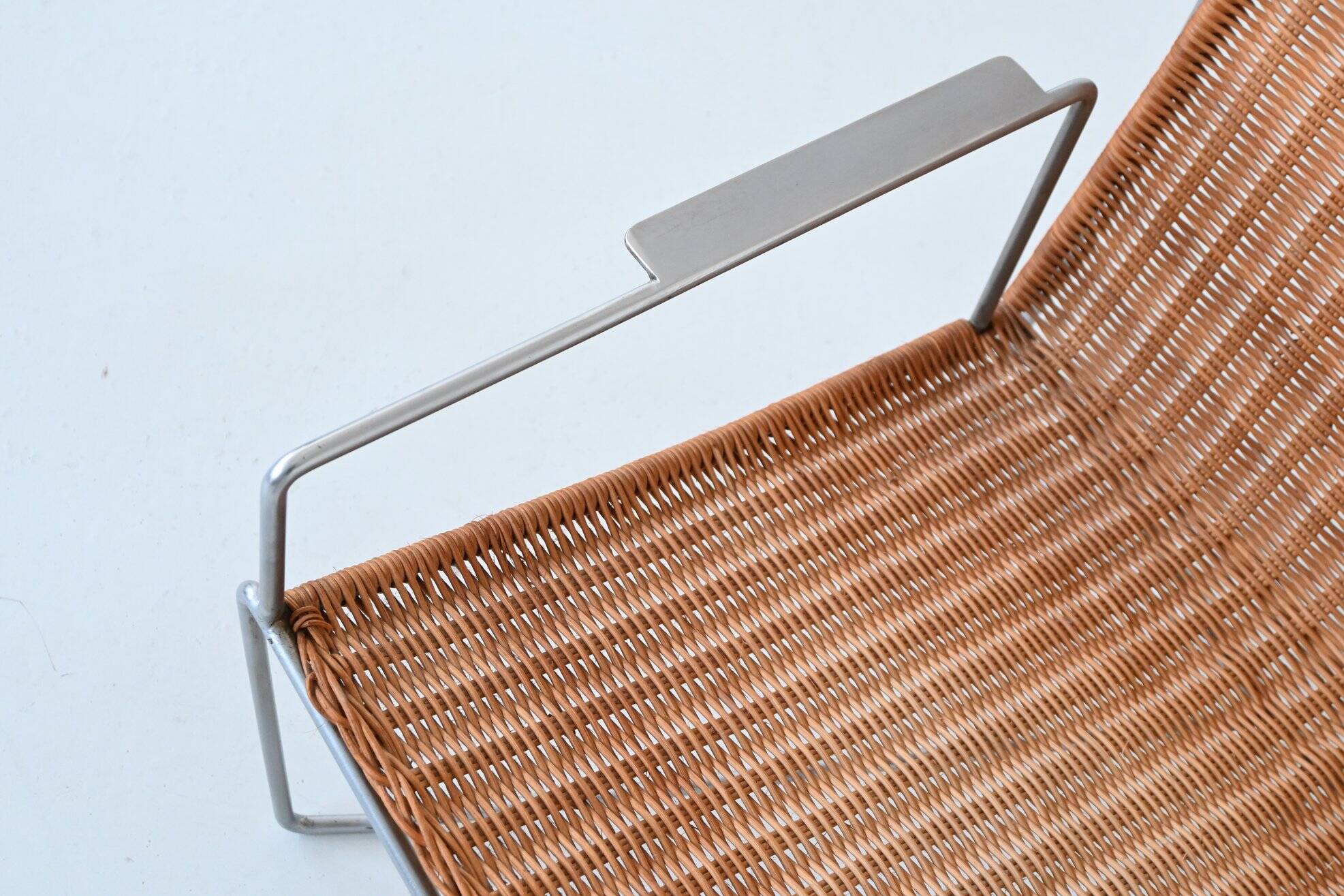 Pair of lounge chairs steel and rattan Gelderland The Netherlands 1964