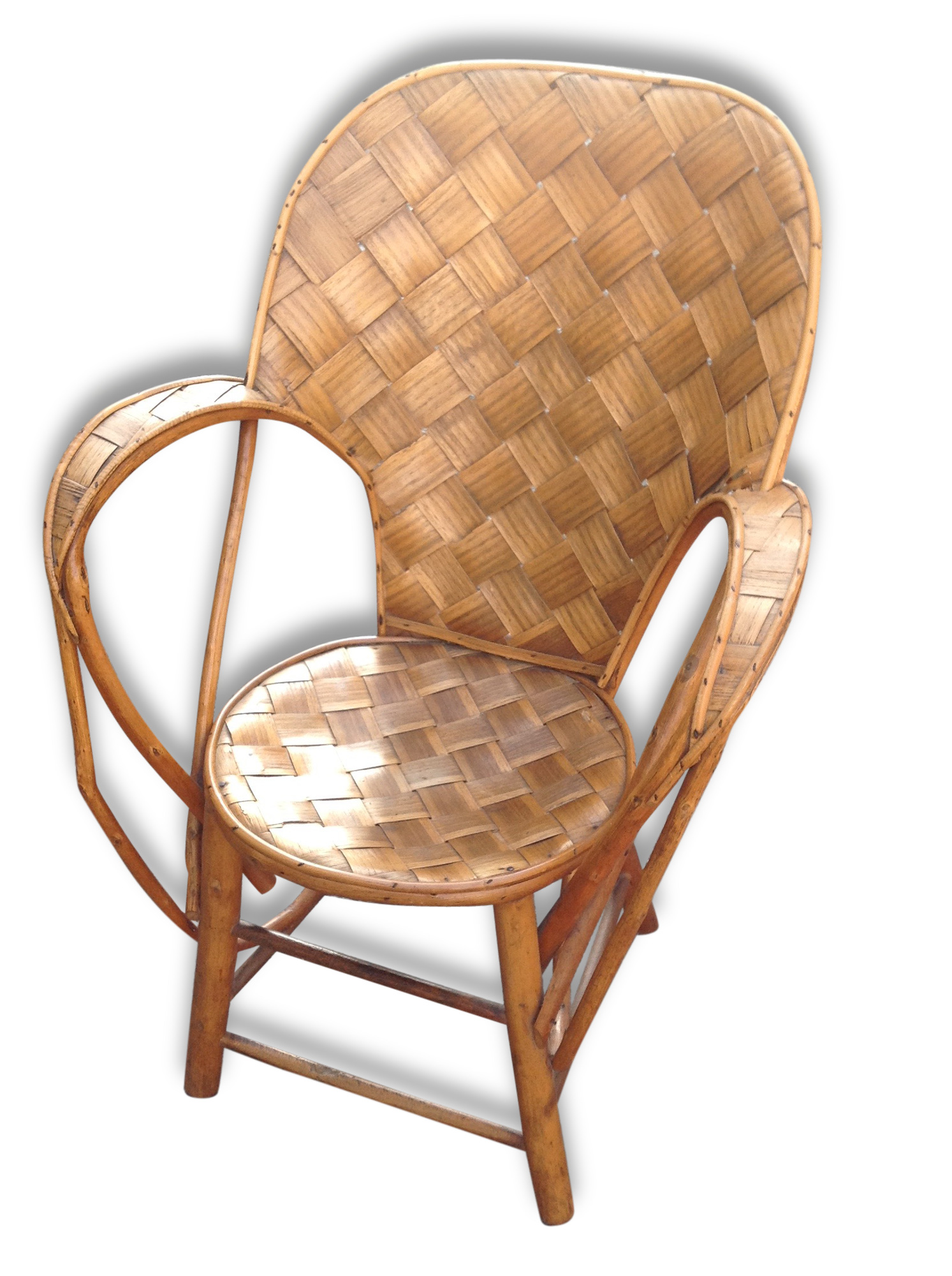 Fauteuil En Chataignier Vintage Selency