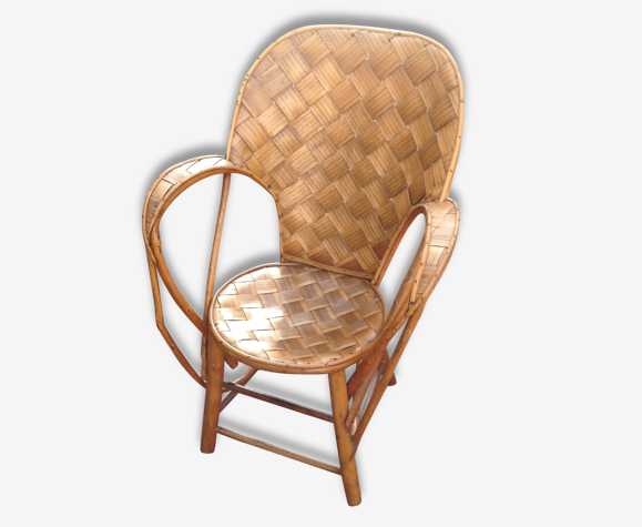 Fauteuil En Chataignier Vintage Selency Fauteuil En Chataignier Vintage Selency