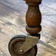 Wooden service turned on old wheels with bottle holder