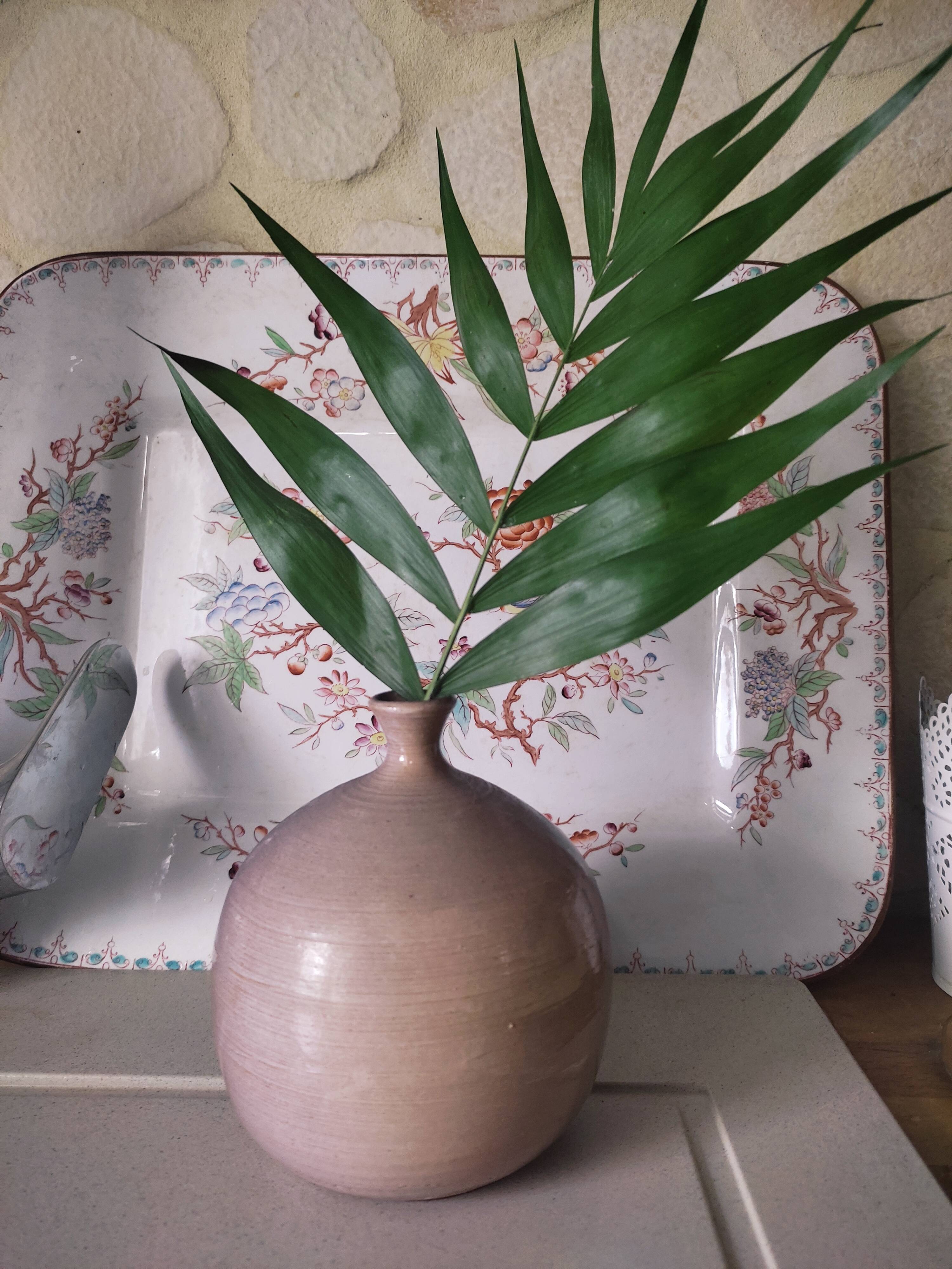 Enamelled stoneware ball vase