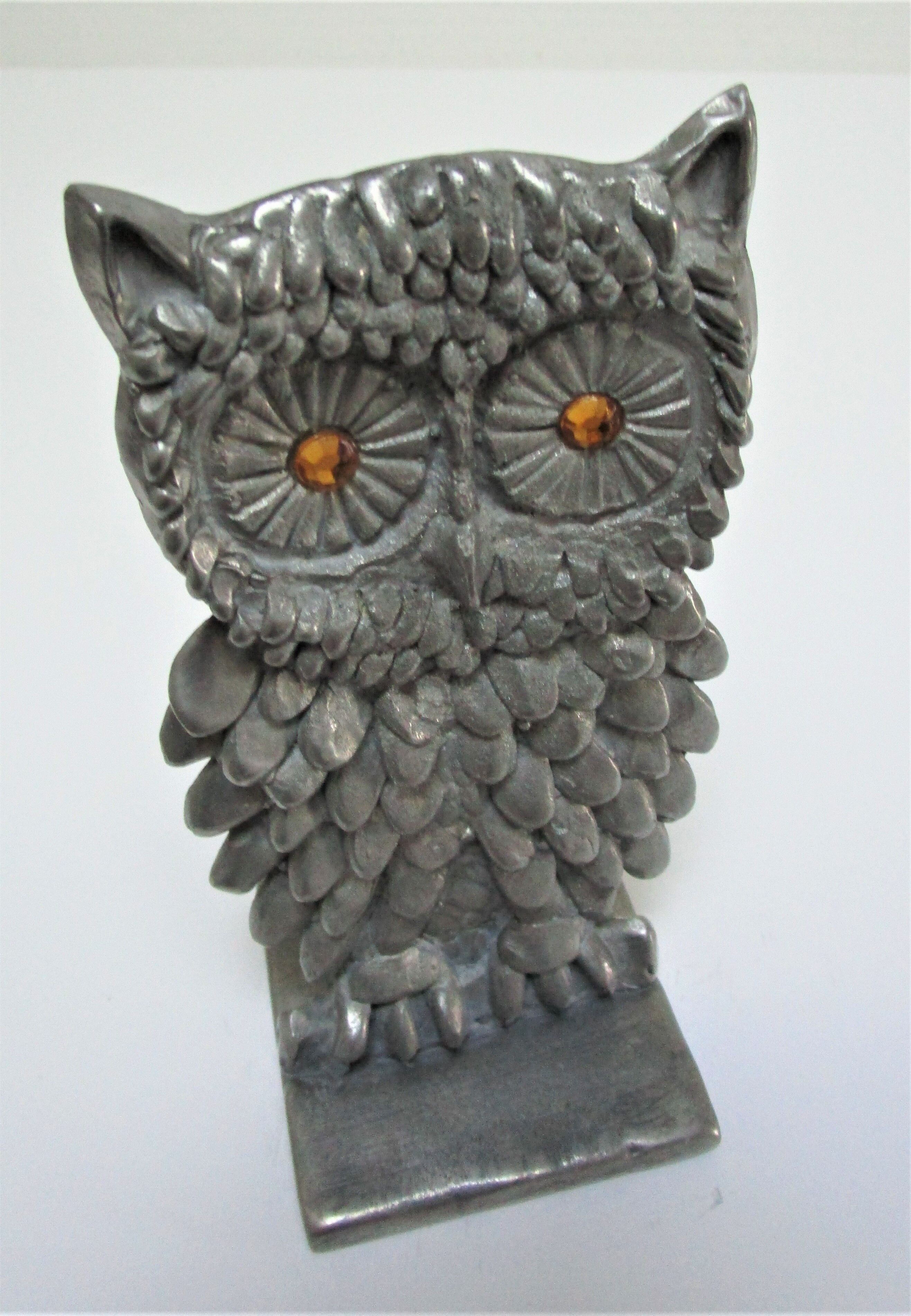 Sculptural paper press nice cast aluminum design 70s