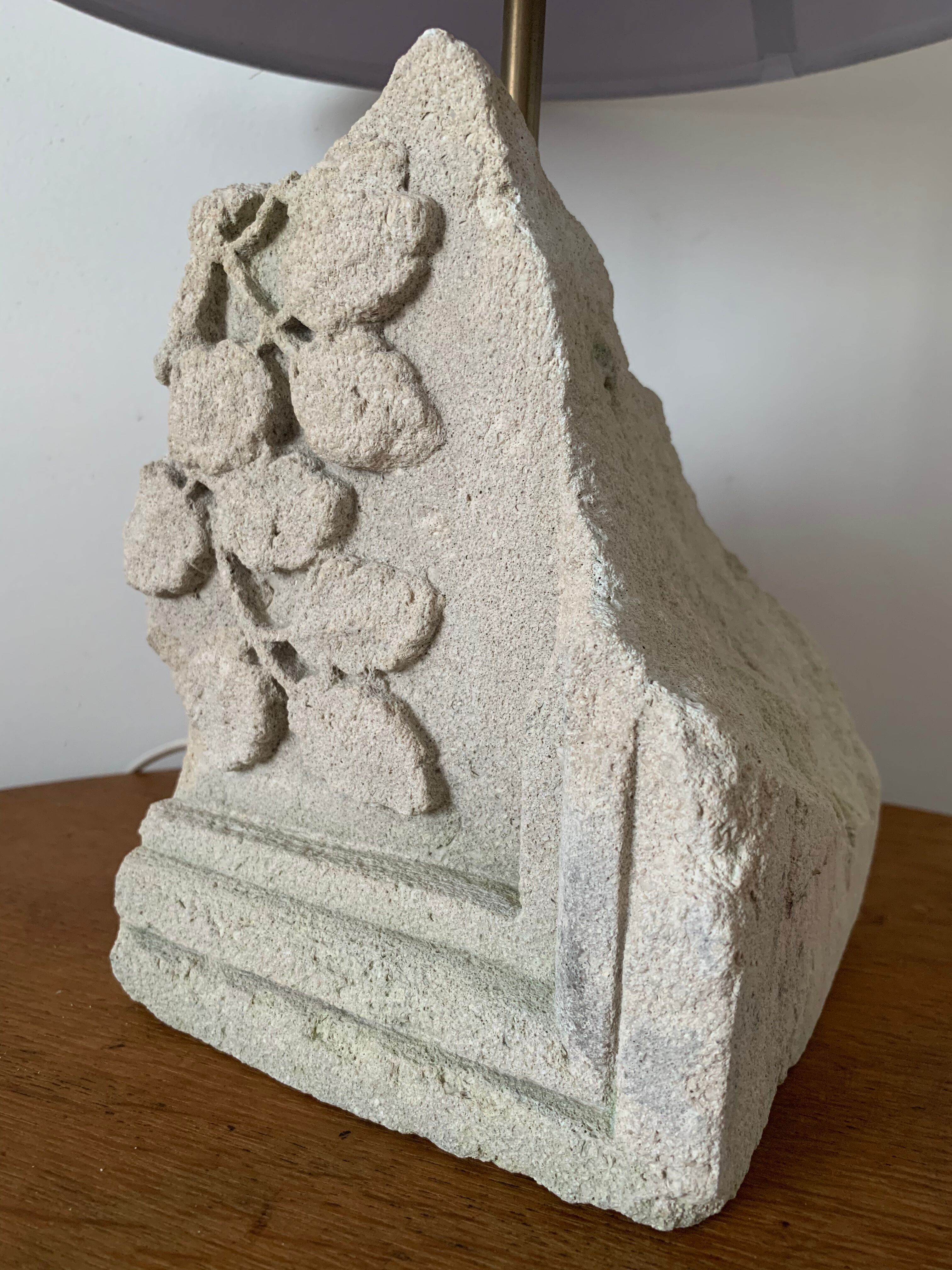 Ancient carved stone lamp