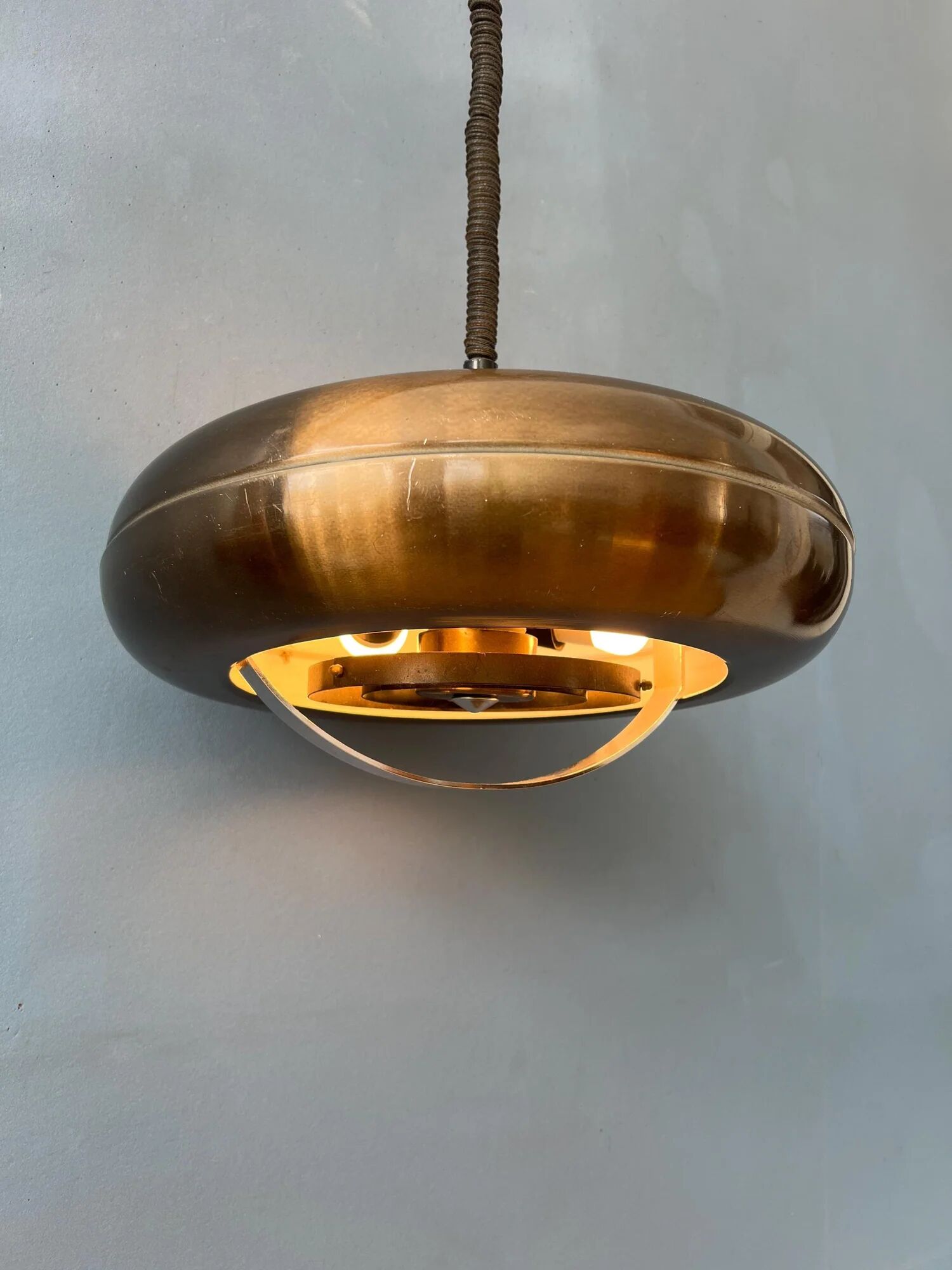 Vintage 'Copper' UFO space age pendant lamp
