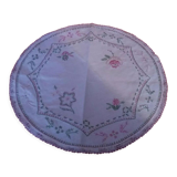 Antique linen placemat embroidered