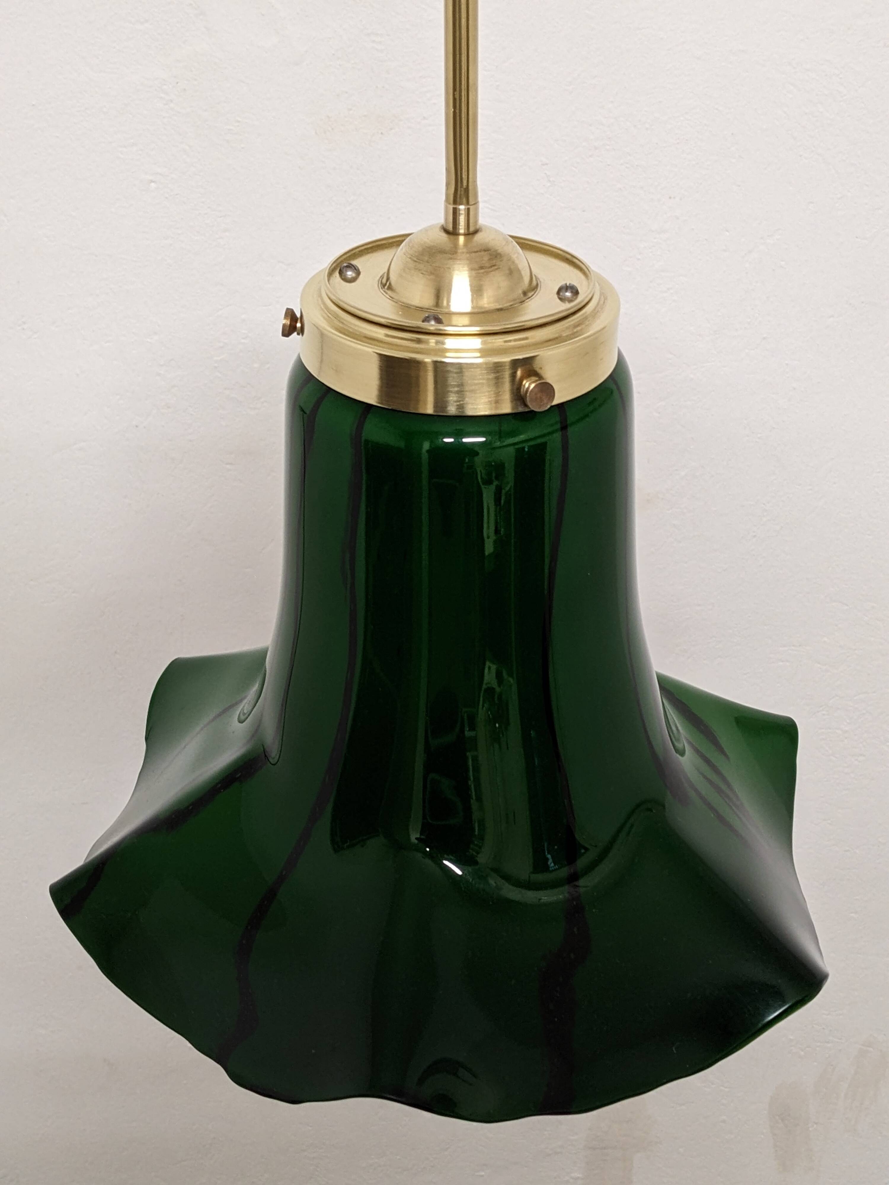 Art Nouveau style Murano glass pendant light, Italy circa 1950
