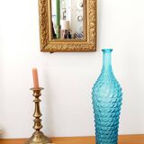 Diamond bottle in blue Empoli glass 1950