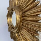 Miroir vintage 1960 soleil oeil de sorcière or - 27 cm