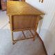 desk - wood-bamboo and woven wicker rattan - 2 drawers - large top - 80