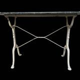 Parisian bistro table in cast iron and gray marble 1900