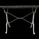 Parisian bistro table in cast iron and gray marble 1900
