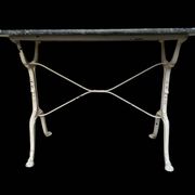 Table bistro Parisenne en fonte et marbre gris 1900