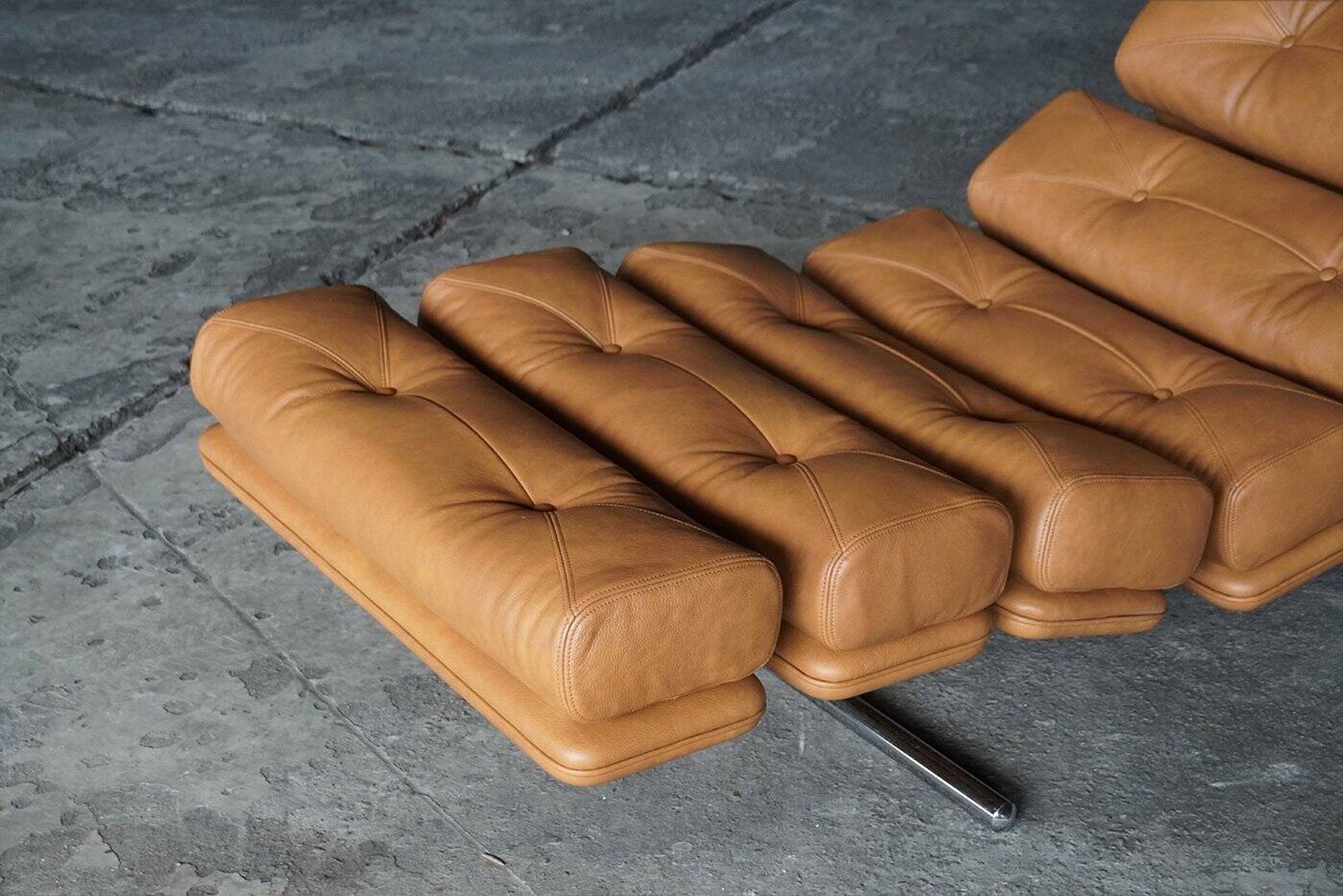 Lounge Chair in Cognac Leather by Ric Deforche for Gervan, Belgium, 1970s