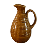 Digoin pitcher, mustard yellow