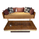 Elm burl coffee table and brass 70s Roche Bobois