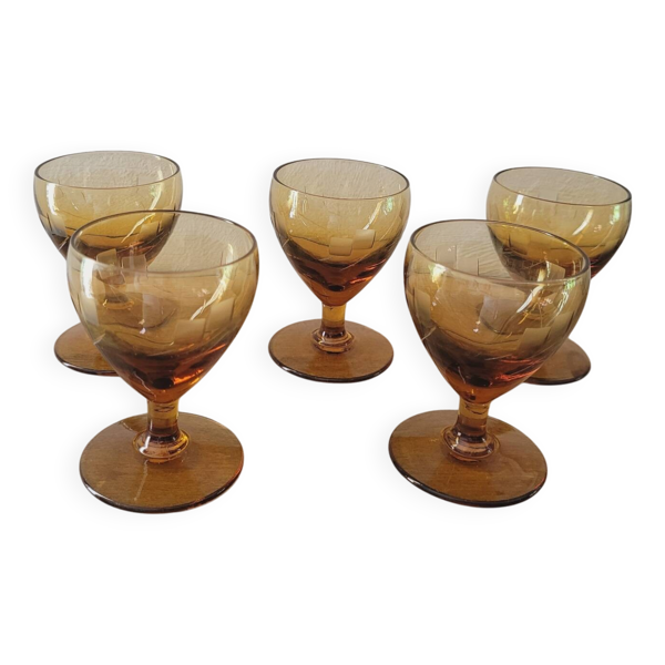 5 verres à liqueur , Porto,  vintage 60's