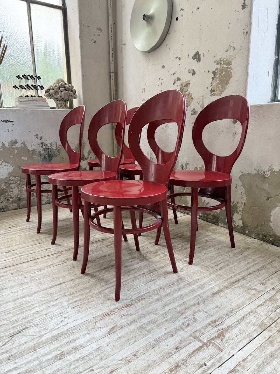 Set of 6 Baumann bistro chairs, Mouette model