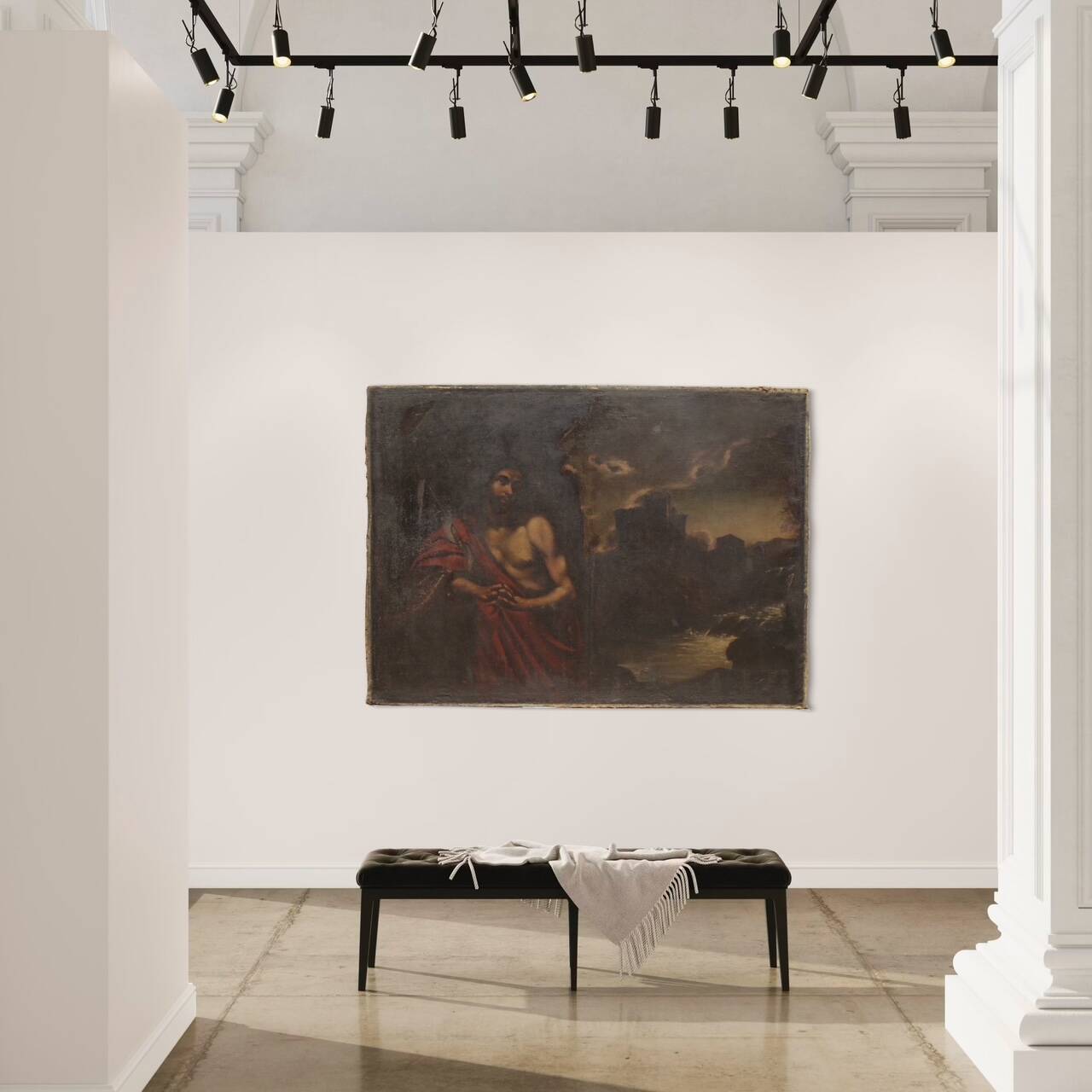 Grand tableau italien du XVIIe siècle, Saint Jean-Baptiste