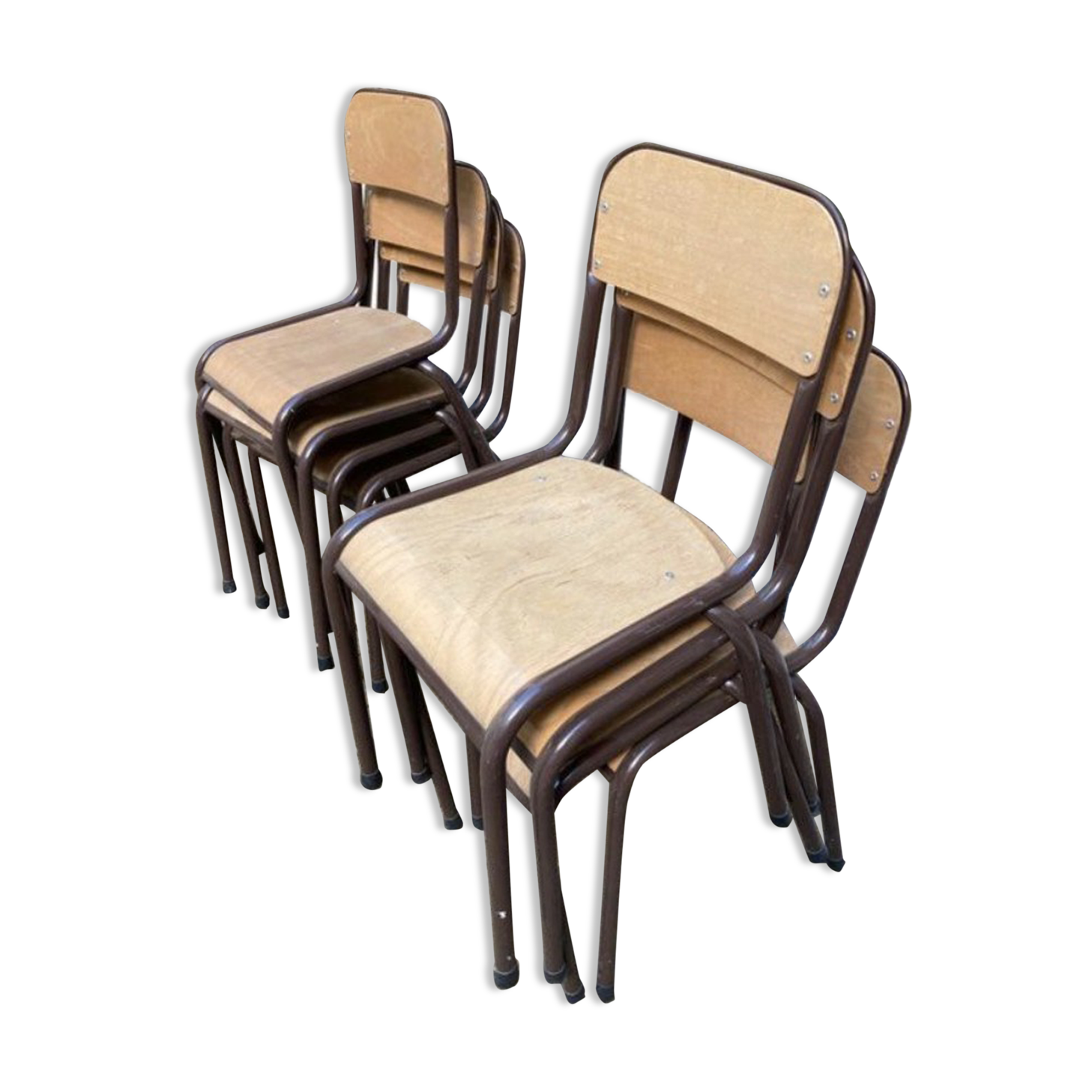 Set of 8 school chairs