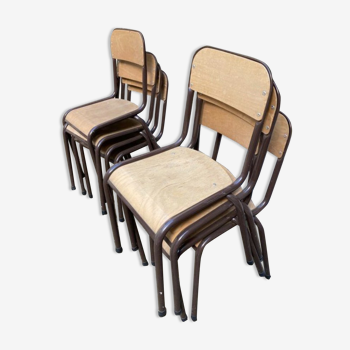 Lot de 8 chaises d'écolier