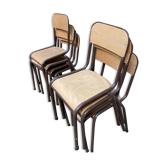 Lot de 8 chaises d'écolier