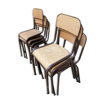 Set of 8 school chairs
