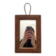 Antique mercury glass barber mirror and carved wooden frame