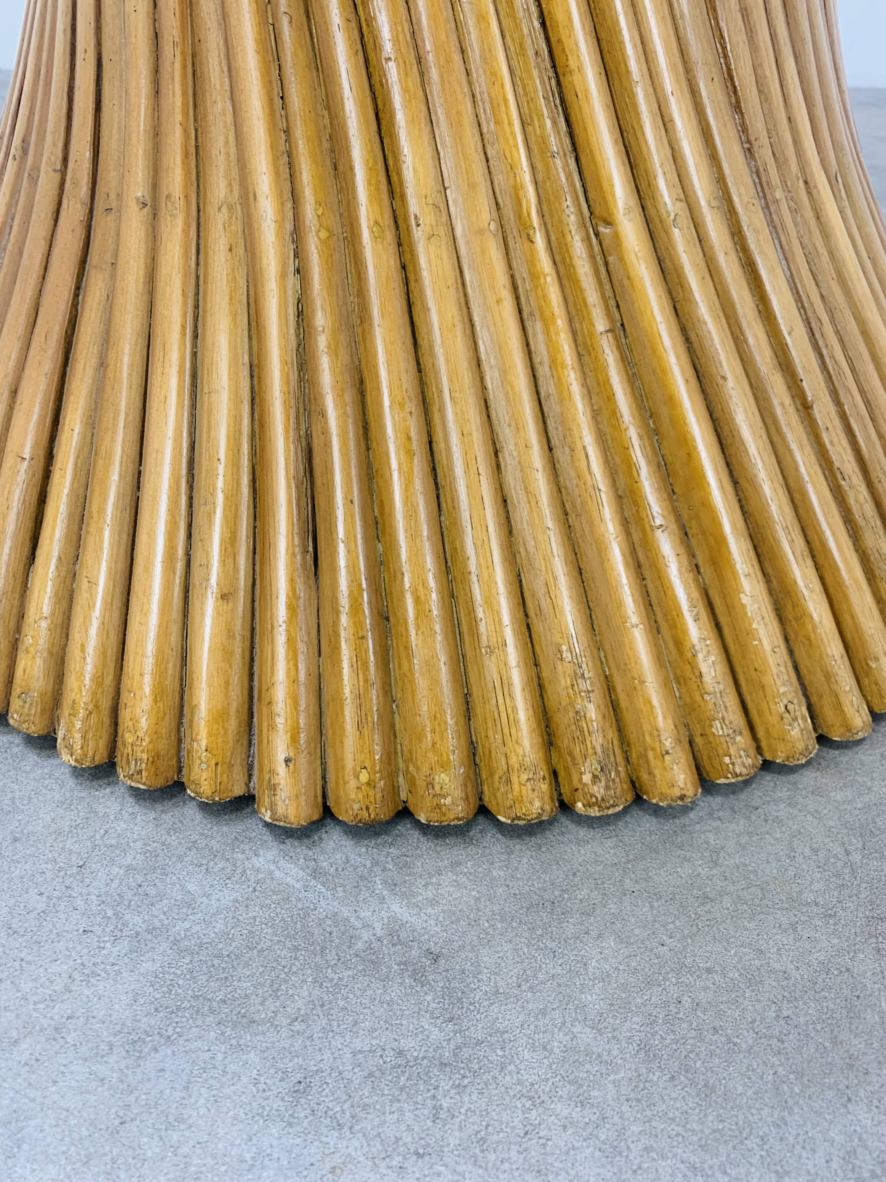 McGuire Bamboo Dining Table, Wheat Sheaf, 4 Person, Vintage