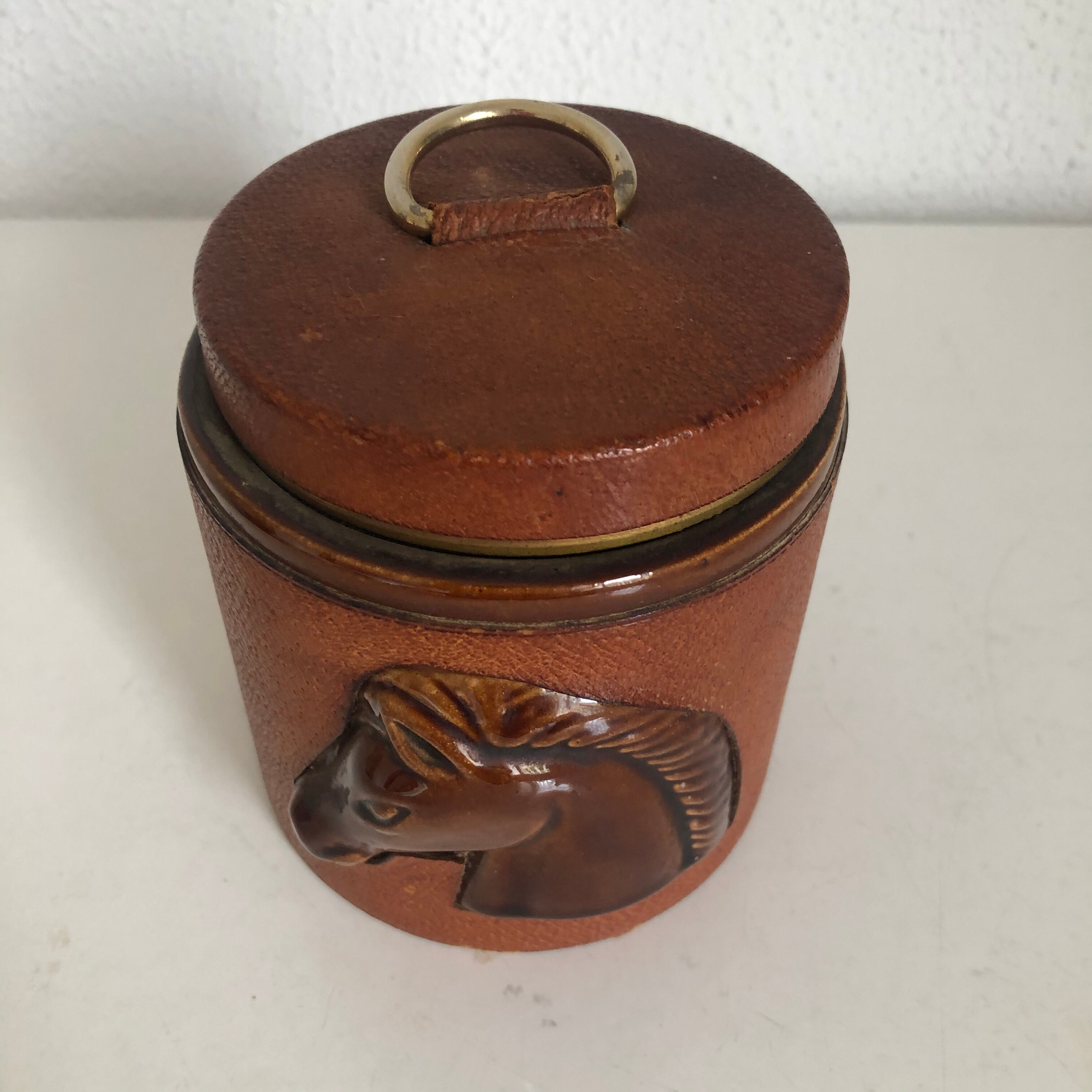 Vintage 1960 Longchamp horse leather cigarette holder - 11 x 10 cm