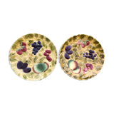 Set of 2 round dishes in Sarreguemines slurry