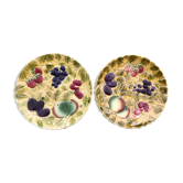 Set of 2 round dishes in Sarreguemines slurry