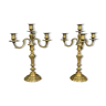 Paire de chandeliers Louis XIII en bronze