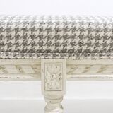 Louis XVI style wooden bench with carved rosettes