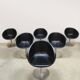 Vintage Italian design swivel dining chairs 'Mad men style'