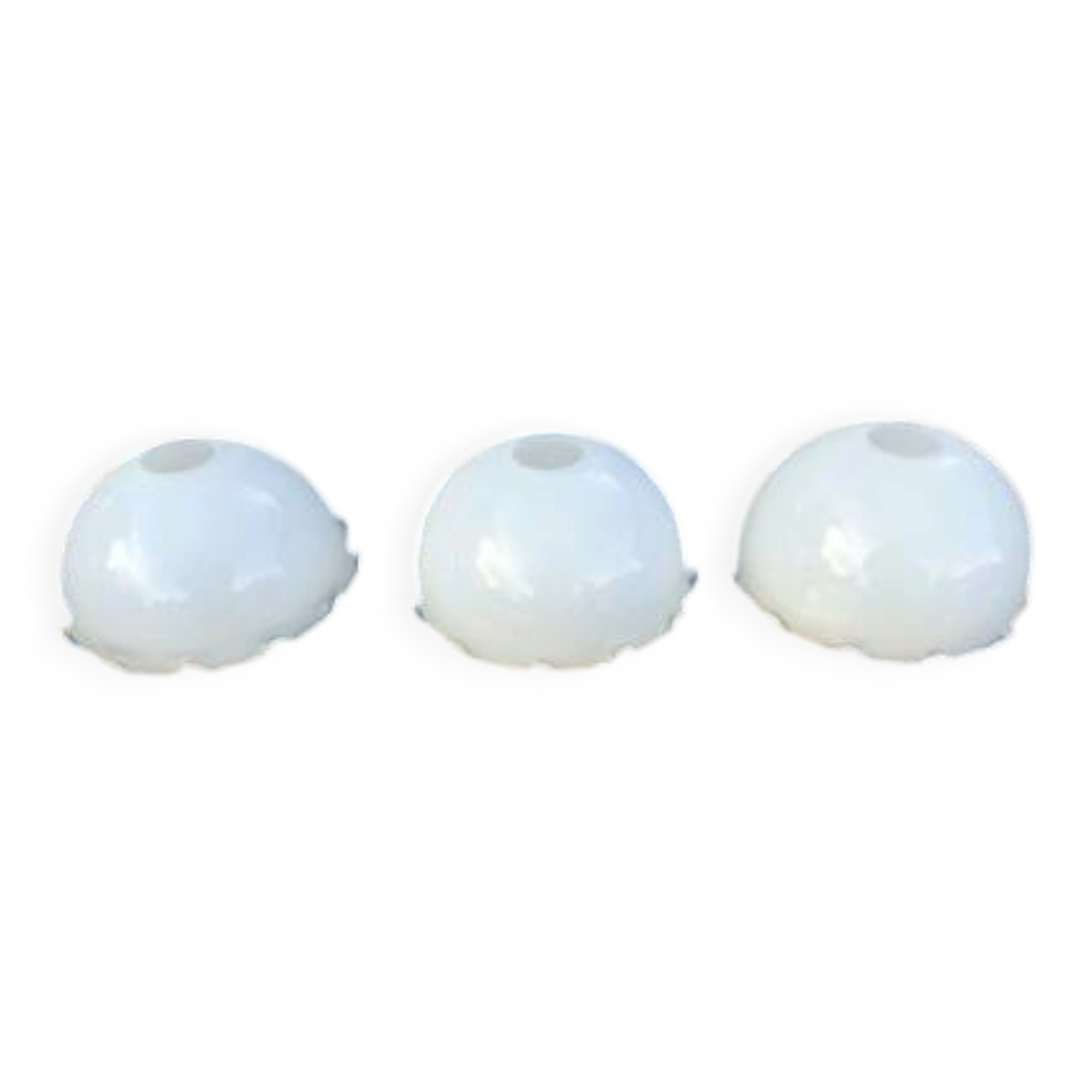 3 white opaline glass tulips from the 1960s