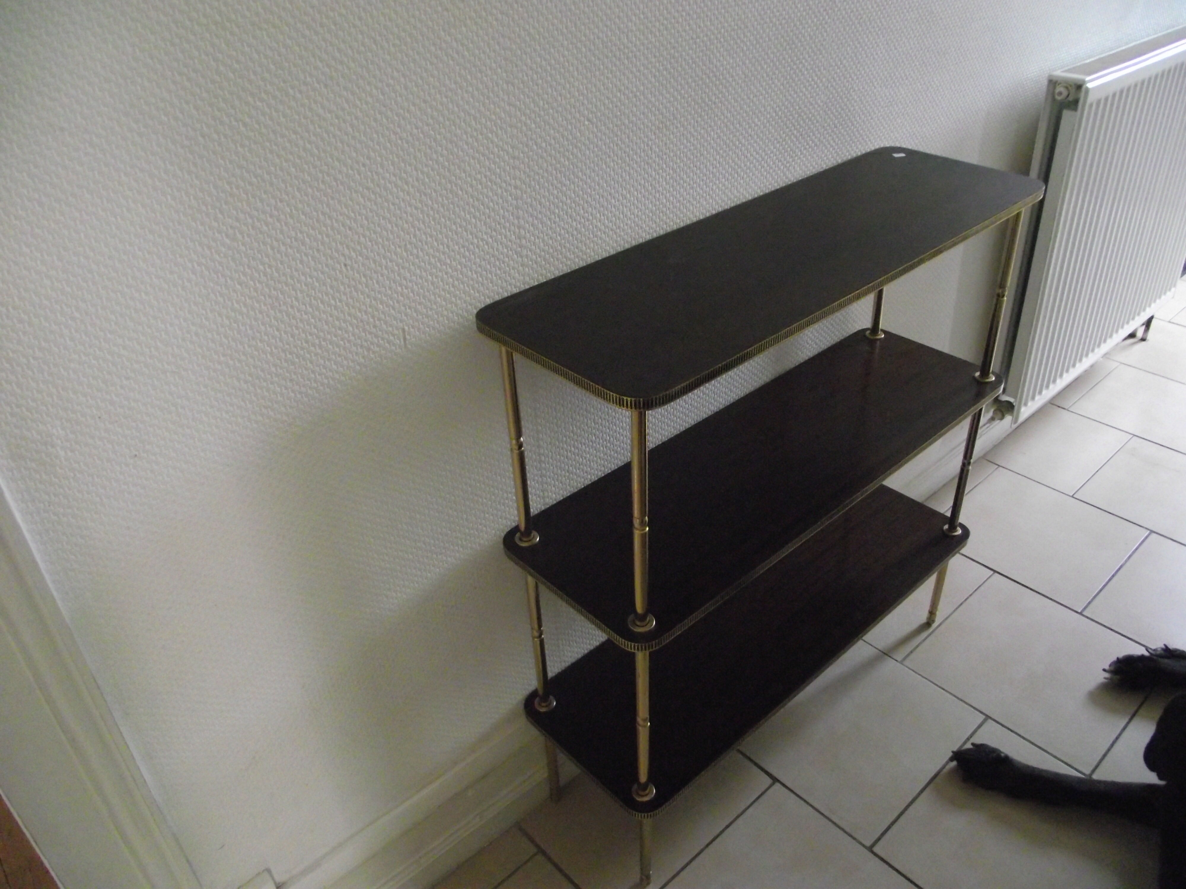 Mahogany and gilded metal shelf