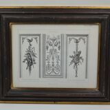Room framed under glass "architecture and sculpture Louis XVI"