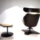 Stokke Varier Tok leather armchair with ottoman by Toshiyuki Kita, 1990