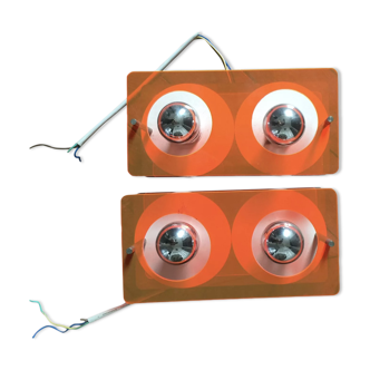 Clockwork Orange wall lamps style 70s