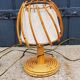 Lampe de table en rotin et bambou des années 70