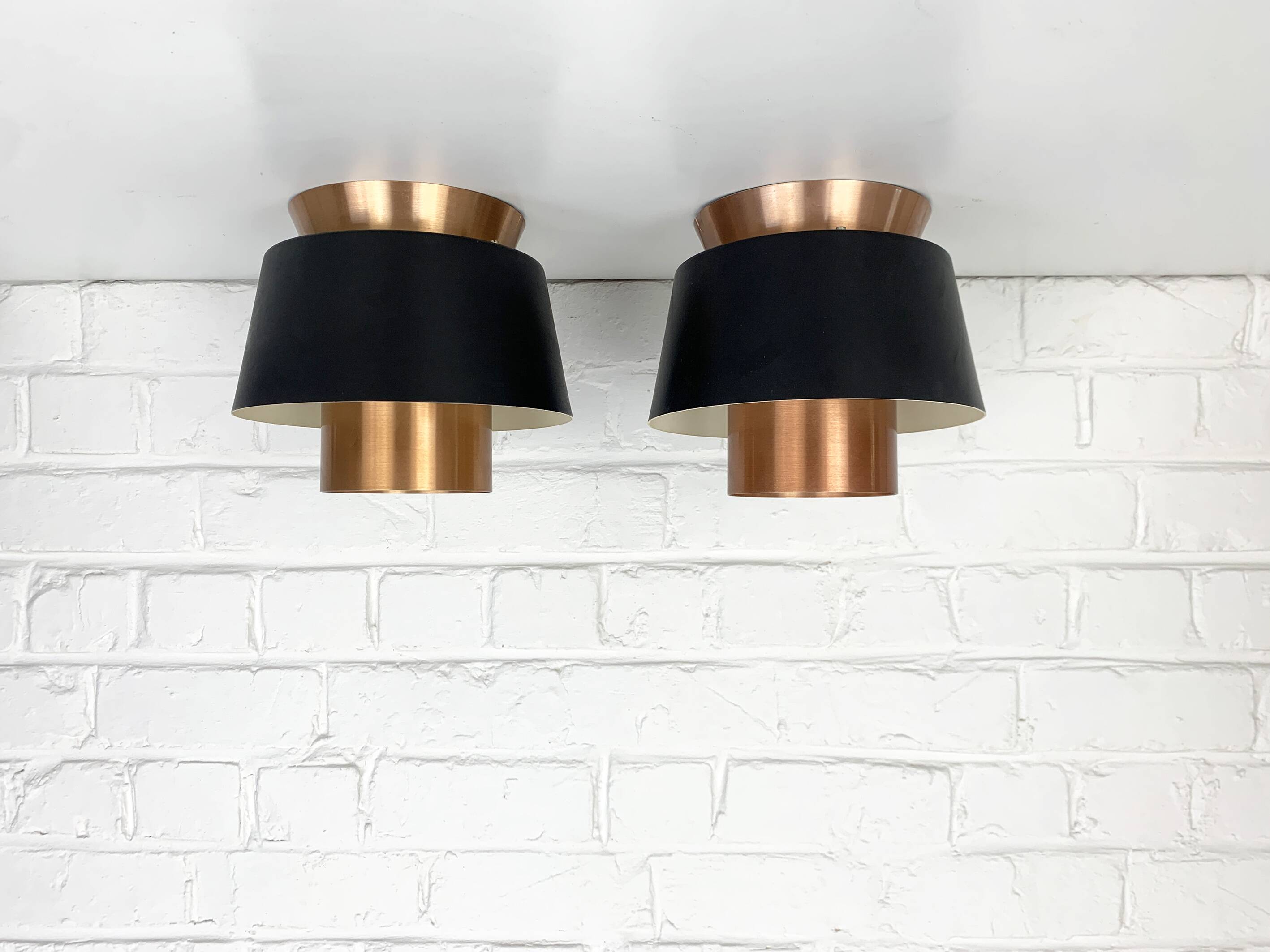 Pair of Tivoli Jørn Utzon ceiling lights for Nordisk Solar Denmark, 1950-60s