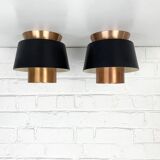 Pair of Tivoli Jørn Utzon ceiling lights for Nordisk Solar Denmark, 1950-60s