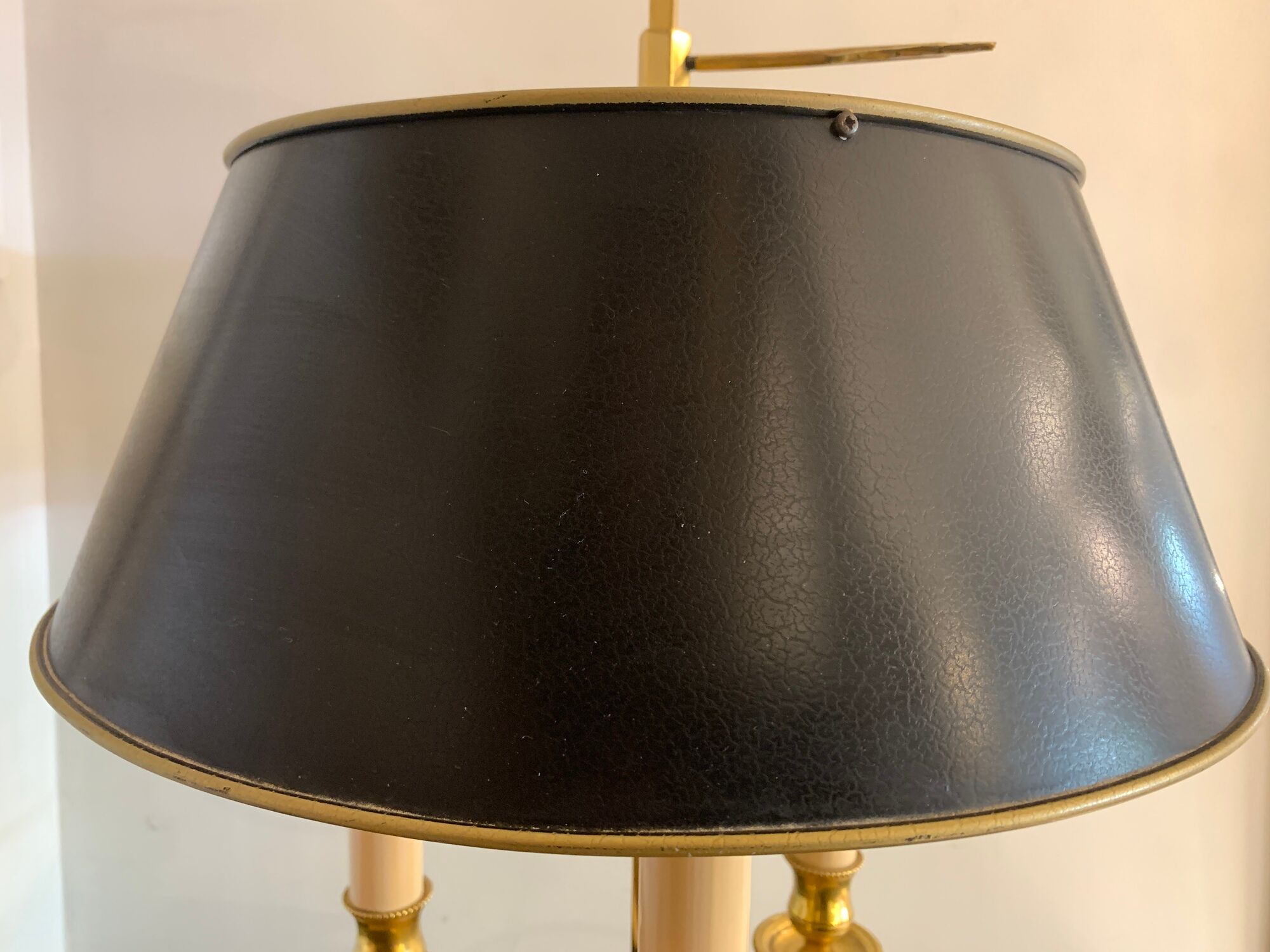Hot water bottle lamp, 3 lights in bronze Lucien Gau, XXth